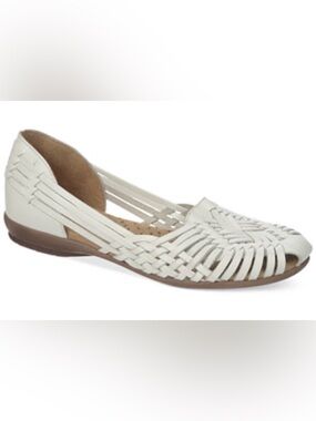 Naturalizer Cream Woven Leather Slip-On Flats